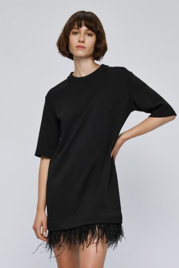 Φόρεμα μίνι με πούπουλα 54-3008 EIGHT