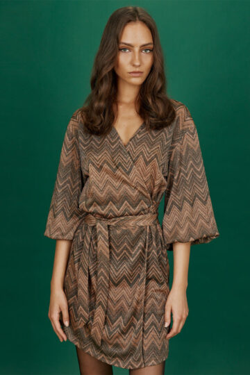 Φόρεμα κρουαζέ lurex ACCESS W2-3019-GOLD