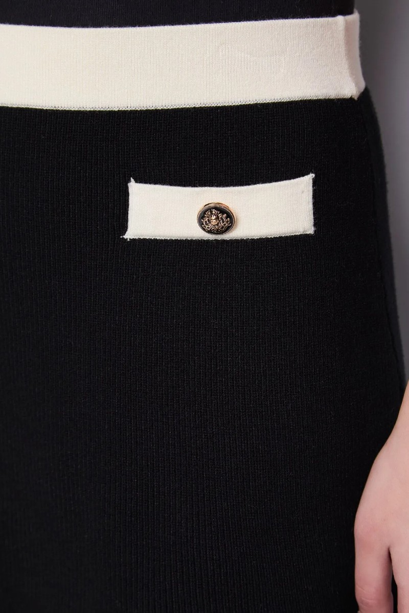 Μίνι φούστα από νήμα με λεπτομέρειες σε αντίθεση 251_521FD73005 Gaudi - Image 4