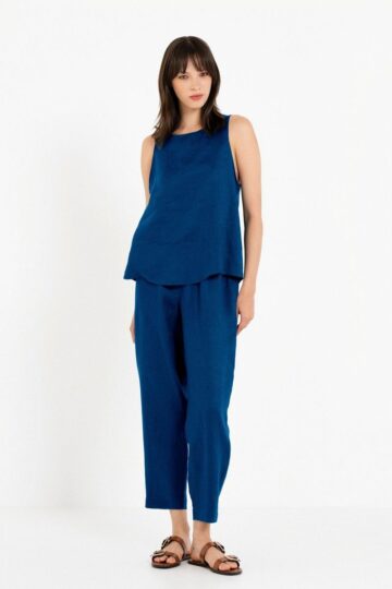 Philosophy Neck Top Linen Halter ss26-bl11918