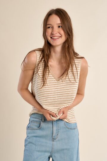 Μπλούζα με φαρδιές τιράντες, ναυτικό πουκάμισο  M160EE Molly Bracken