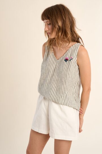 Μπλούζα με φαρδιές τιράντες, ριγέ  ZP134EE Molly Bracken