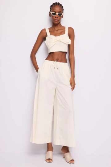 GAUDI παντελόνι palazzo με κορδόνι περίσφιξης 262_611FD25005