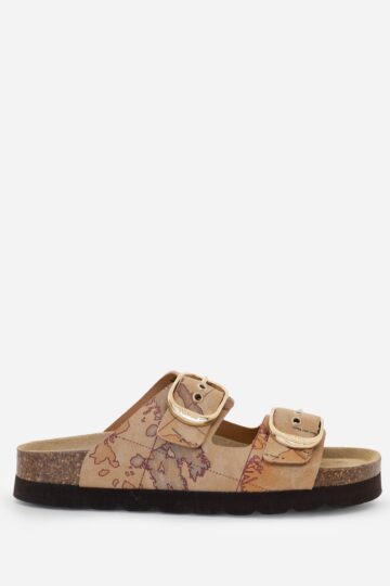 Σανδάλια με διπλή αγκράφα σε ύφασμα Napa effect Geo Classic 26EZ1142297500010