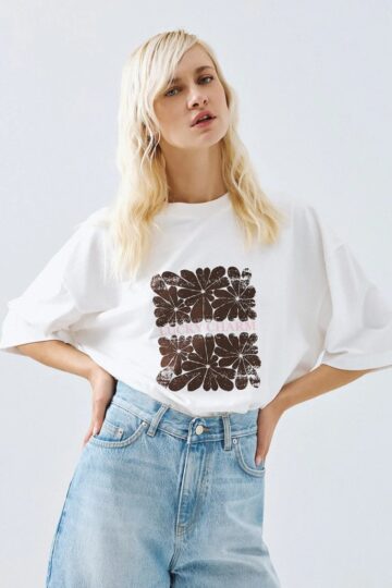 T-shirt με τύπωμα φλοράλ 63-2007  EIGHT