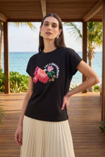 Lola Casademunt Μπλουζάκι με φτερό παπαγάλου LS2615030_00N