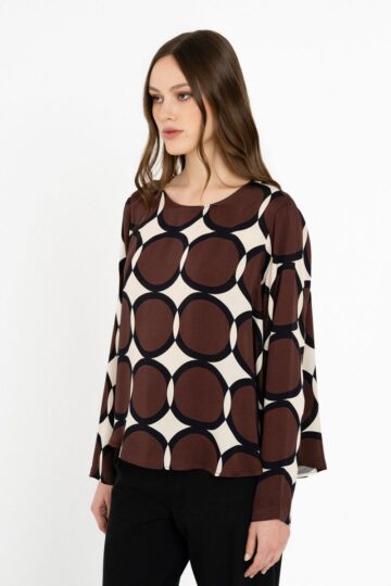 Philosophy Satin Print Top AW26-BL12076