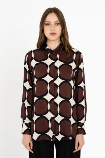 Philosophy Satin Print Long Shirt AW26-SH77289